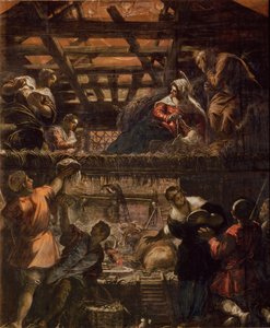羊飼いの礼拝、1578-81 作： Jacopo Robusti Tintoretto